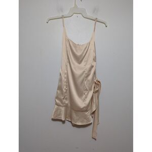 Princess Polly Womens Satin Beige Zip Tie Tank Top Size US 8